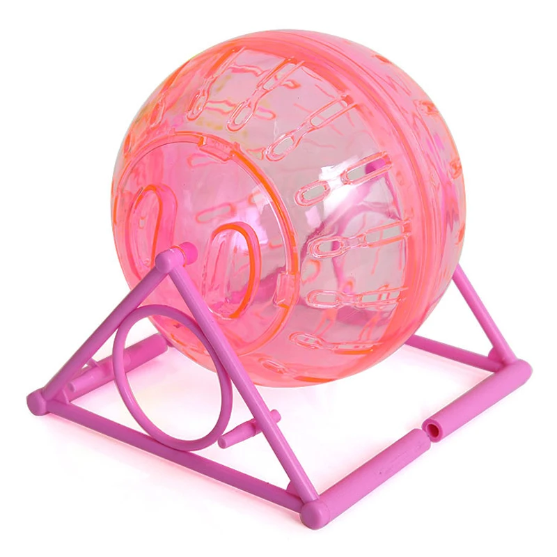 2 Size Mouse Rat Hamster Toys Plastic Small Pet Toy Running Jogging Playing Ball with Holder Dia