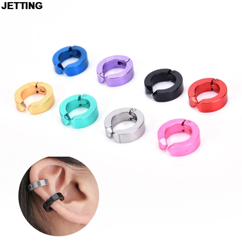 

JETTING Man Titanium Steel Earrings Ear Clip Ears Buckle Women Earrings Jewelry Ear clip without pierced ears 1 pcs