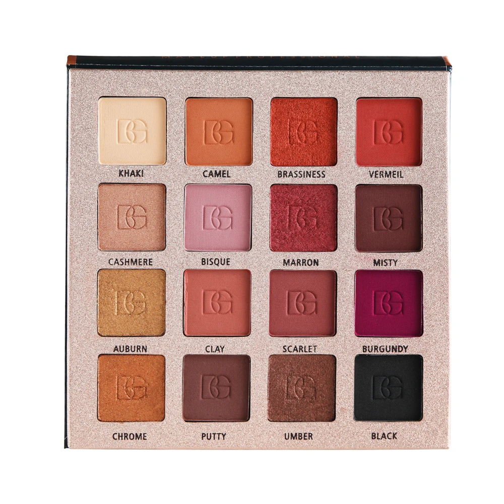 Палетка теней Beauty Glazed для макияжа глаз матовые блестящие тени век 16 цветов