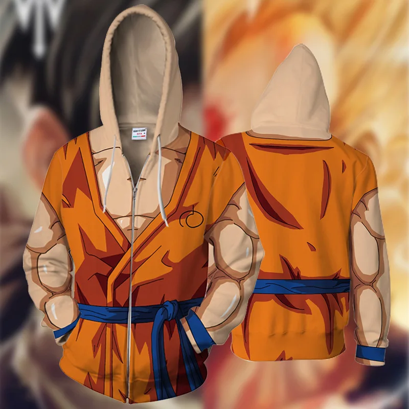 

Saiyan Kakarotto Son Goku Dragon Ball Anime Sweatshirt Hoodie Cosplay Costume Jacket Coats Men Women New