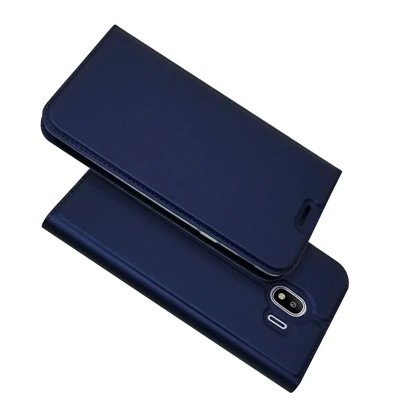 Blue Чехол с откидной крышкой для samsung Galaxy J4, Роскошный кожаный бумажник, откидная крышка для samsung J4 чехол для samsung J4 J 4 4J Etui - Цвет: Blue