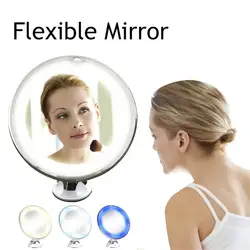 Инструменты для ухода за кожей гибкое зеркало с подсветкой 10X увеличительное зеркало для макияжа ABS Мощность присоска-замок детали