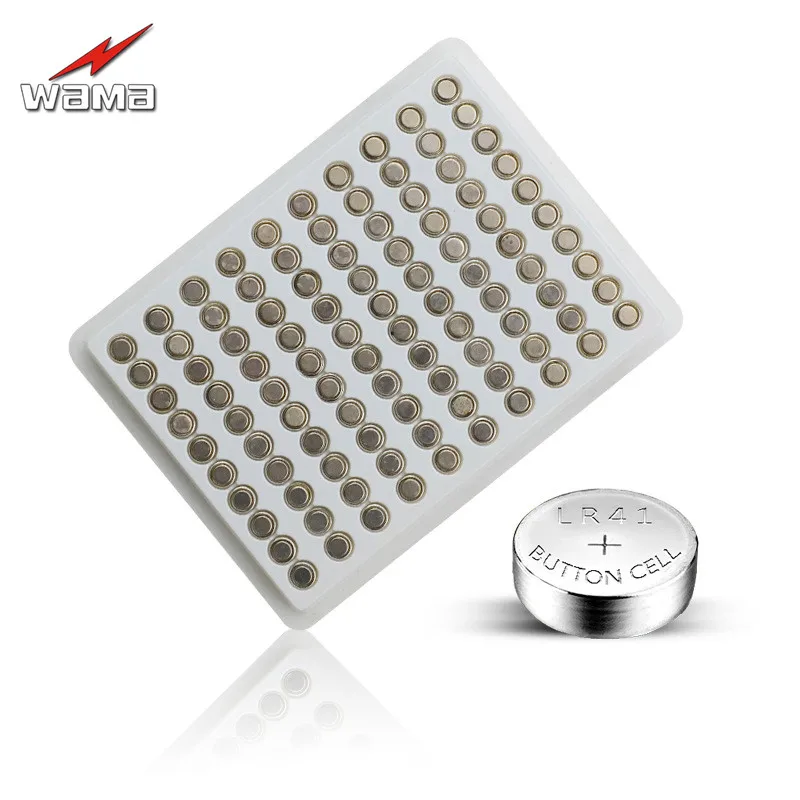 100x Wama AG3 Clock Button Batteries LR41 Night Light 392 Hamster SR41