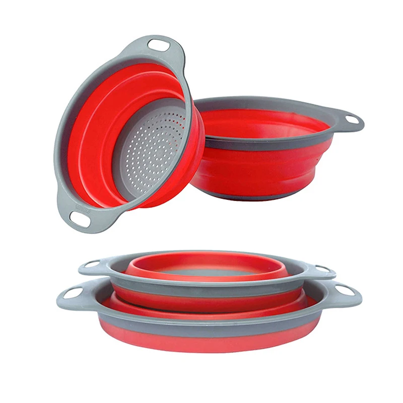 

Collapsible Colander Mixing Bowl Strainer and Colander Set Silicone Colander Bowls Use for Draining Fruits Vegetables basket