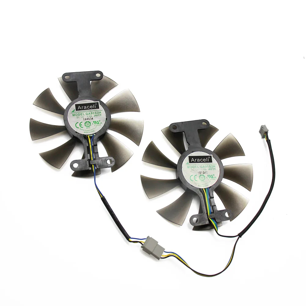 2pcs/set GA91S2H GTX 1060 EXOC 3GB GPU Cooler Fan For KFA2 GALAXY GeForce GTX1060 EXOC 6GB GeForce GTX1060 VGA Cards Cooling Fan
