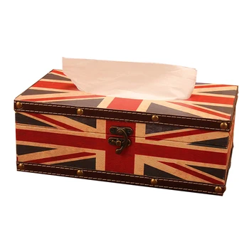 

Household British Style Tissue Box Wooden Tabletop Tissue Box Crafts Multi-functional Waterproof Napkin Storage Box Home Decor