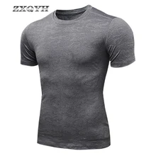 ZXQYH летние беговые мужские спортивные футболки для фитнеса быстросохнущие спортивные топы тренировочные Спортивная одежда для бега альпинистские походные эластичные футболки