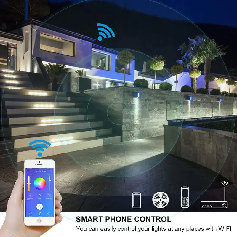 Led Strip Light 5M 10M Wifi RGB Waterproof Diode Tape Support Voice Control 3G 4G 5G Smart Phone APP Control For Home Decoration