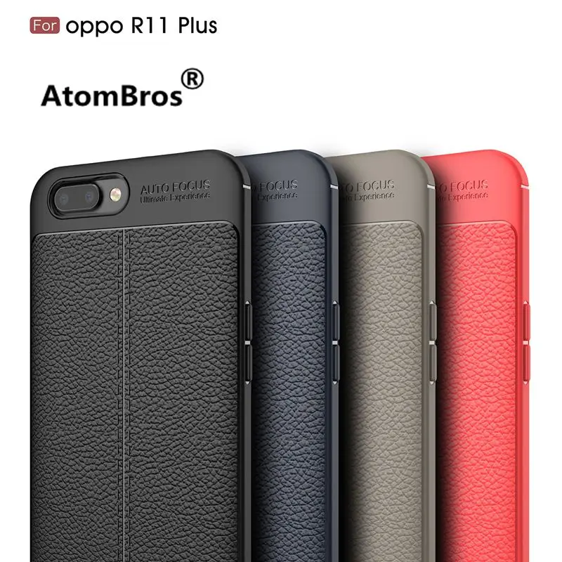 Ultra-Thin Litchi Pattern Retro ShockProof Soft Silicon TPU Cover Case For OPPO R11 Plus Phone Shell Skin Capa Funda |