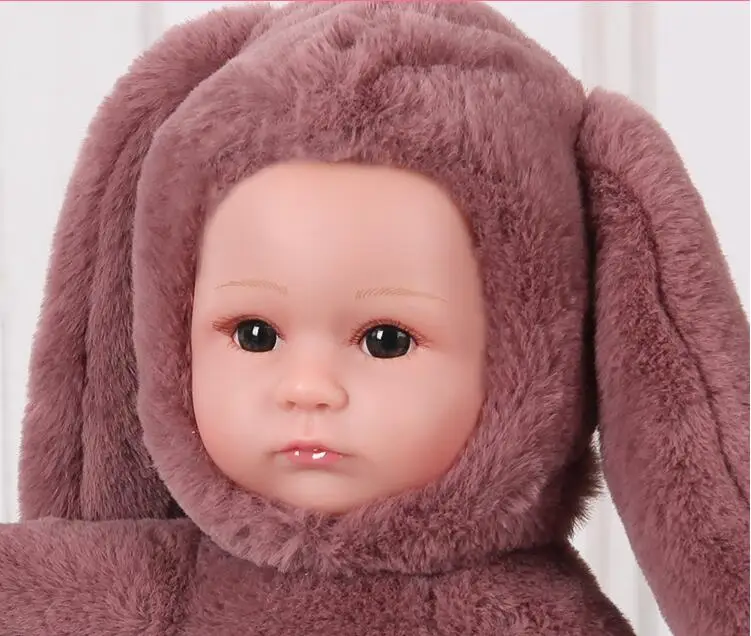 45 см Reborn Baby Rabbit/panda плюшевые куклы игрушки открытые глаза милые детские куклы с детьми спящие лучший подарок на день рождения для детей