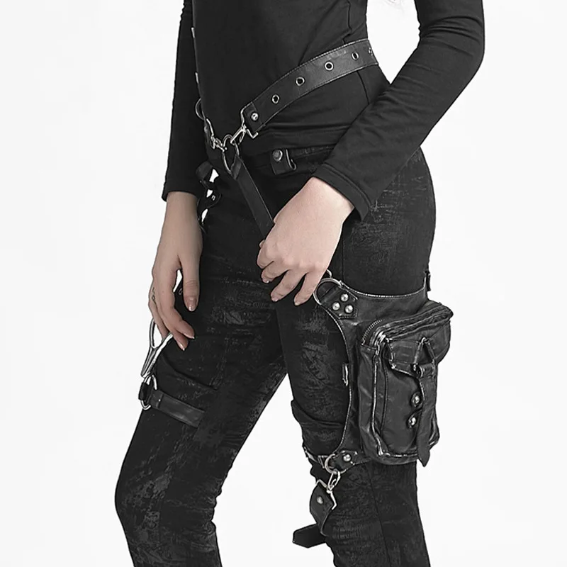 

Steampunk Unisex PU Leather Cross Body Bag Motorcycle Belt Waist Messenger Holster Bags Vintage Rock Shoulder Cross Body Bag