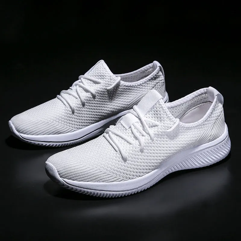 

MWY Breathable Knitting Leisure Walking Shoes Sneakers Men Zapatilla Hombre Hard Wearing Casual Shoes For Men Flat Men Shoes