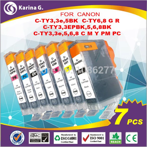 7PK весь набор дополнительных один черный принтер картридж для canon ip6000D I905D I950 I965 I990 I9100 BCI-6BK BCI6 C/M/Y BCI-6PM BCI-6PC