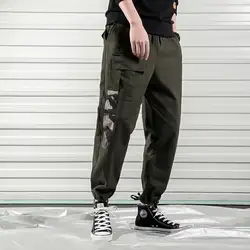 2019 весенние шаровары брюки для улицы для мужчин Мода хип хоп s мотобрюки повседневное Длинные Мешковатые брюки для девоче