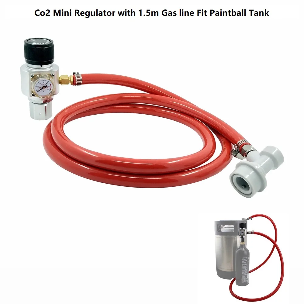 HomeBrew пивной бочонок портативный мини CO2 Картридж регулятор с ПВХ газовой линии и шаровой замок разъединить 0~ 60 фунтов/кв. дюйм