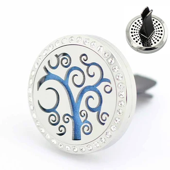 

30mm Stainless Steel special tree car essential oil aroma aromatherapy diffuser pendant locket vent clip