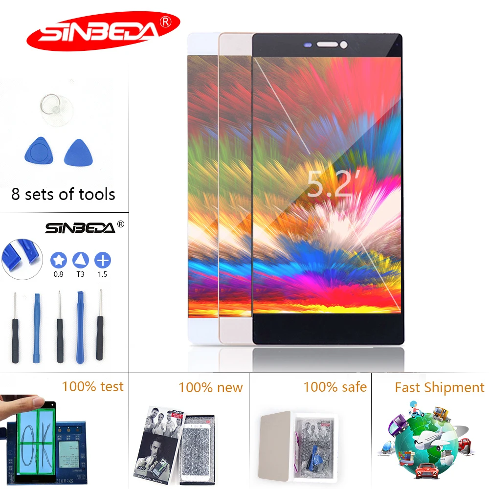 

5.2" 100% New LCD For HUAWEI P8 Display Touch Screen Replacement with Frame for HUAWEI P8 LCD Display GRA L09 gra-l09 gra-ul10
