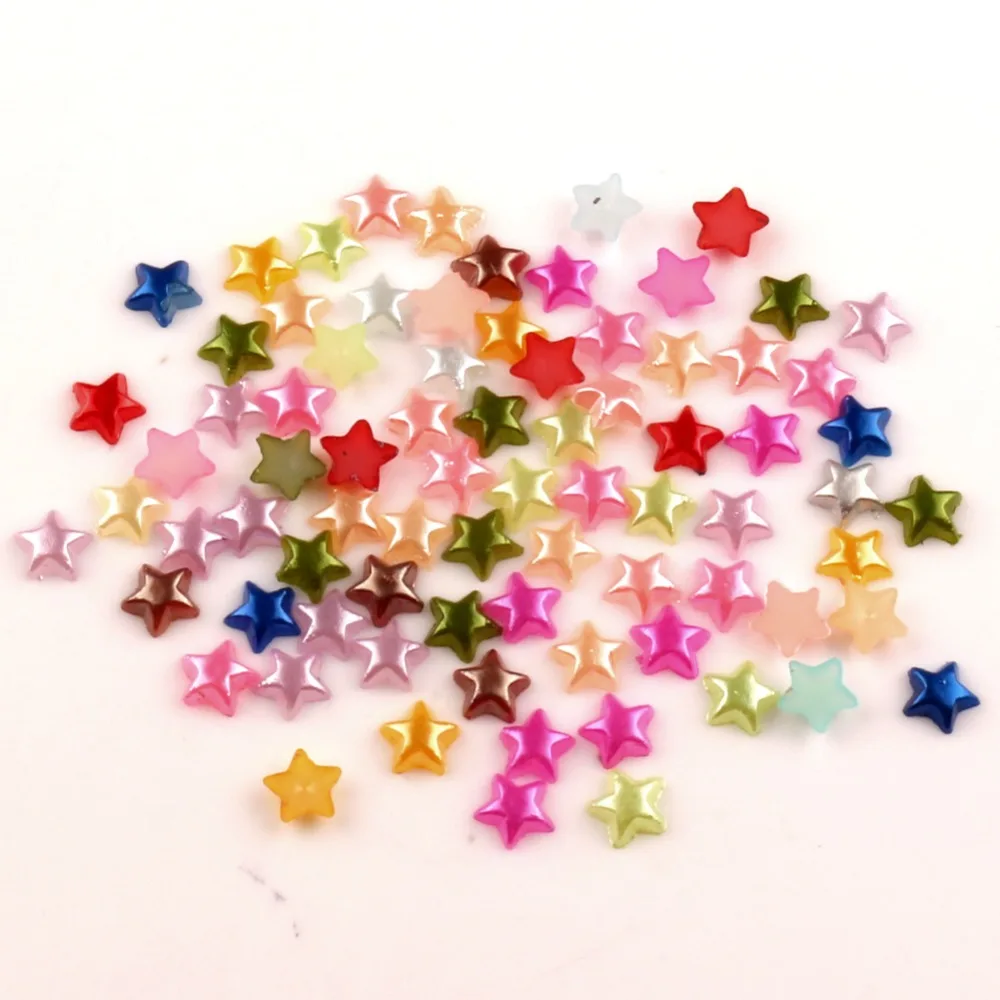 

1000Pcs Mixed Star Pearls Beads Craft Handcraft Cabochon Flatback Decoration Embellishments For Scrapbooking Needlework Access
