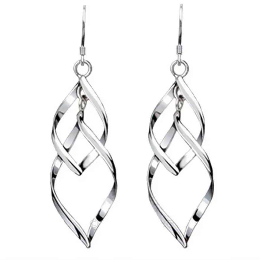 

OTOKY Dangle Earrings Unique Fashion Woman Earring Charmer and Elegant Sterling Silver Leaf Eardrop dangle Earring Dec26