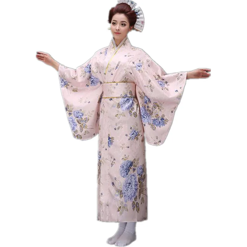 Top Fashion Novelty Women Yukata Kimono With Obi Vintage Japanese Style