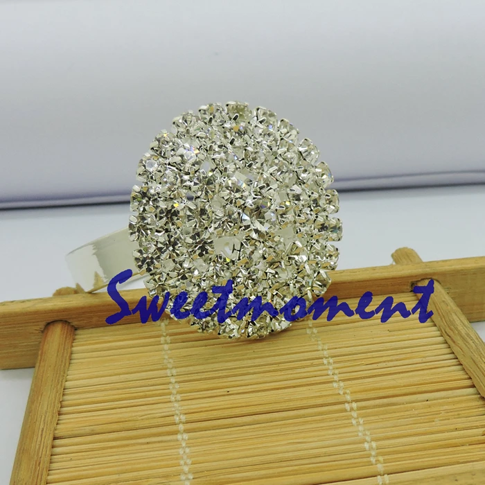 

100pcs Serviette Ring with Crystal Edge for Wedding Pearl Napkin Ring