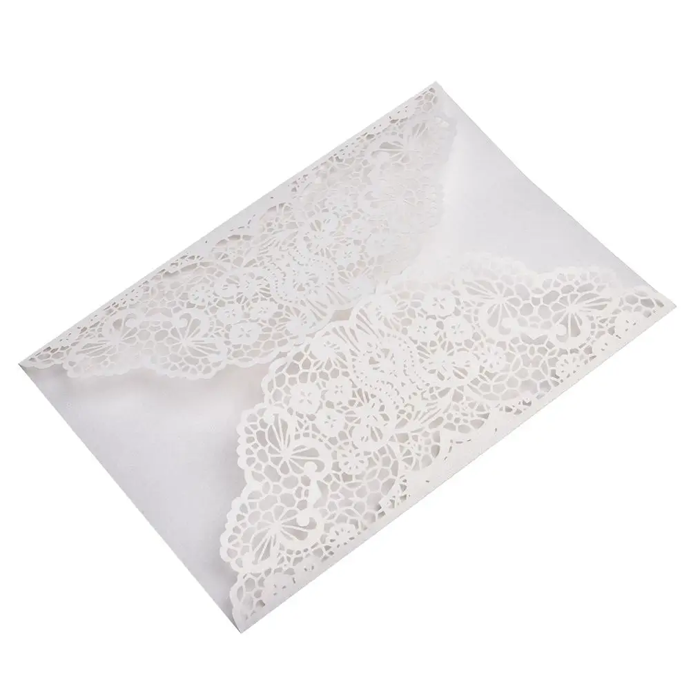  10PCS Wedding Invitations European Style Elegant Delicate Carved Lace Wedding Decoration Party Invi - 33022832623