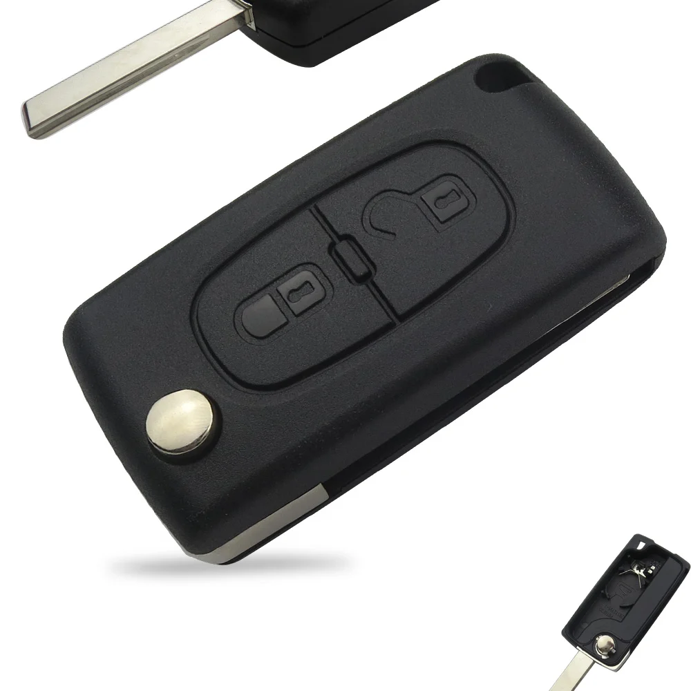 2 Buttons Remote Flip key Folding car Switchblade key Shell for peugeot