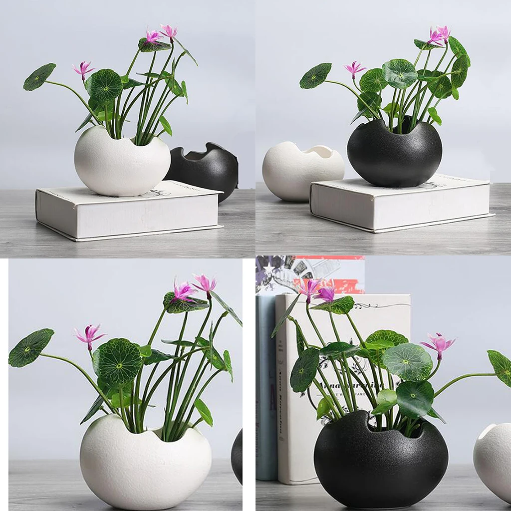 

2x Plant Pot Durable Ceramic Holder Container For Flowers Succulent Plant