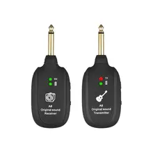 UHF Wireless Guitar Transmitter Receiver System Built-in Rechargeable Battery Transmission Range for Electric Guitar Bass UHF Wireless Guitar Transmitter Receiver System Built-in Rechargeable Battery Transmission Range for Electric Guitar Bass