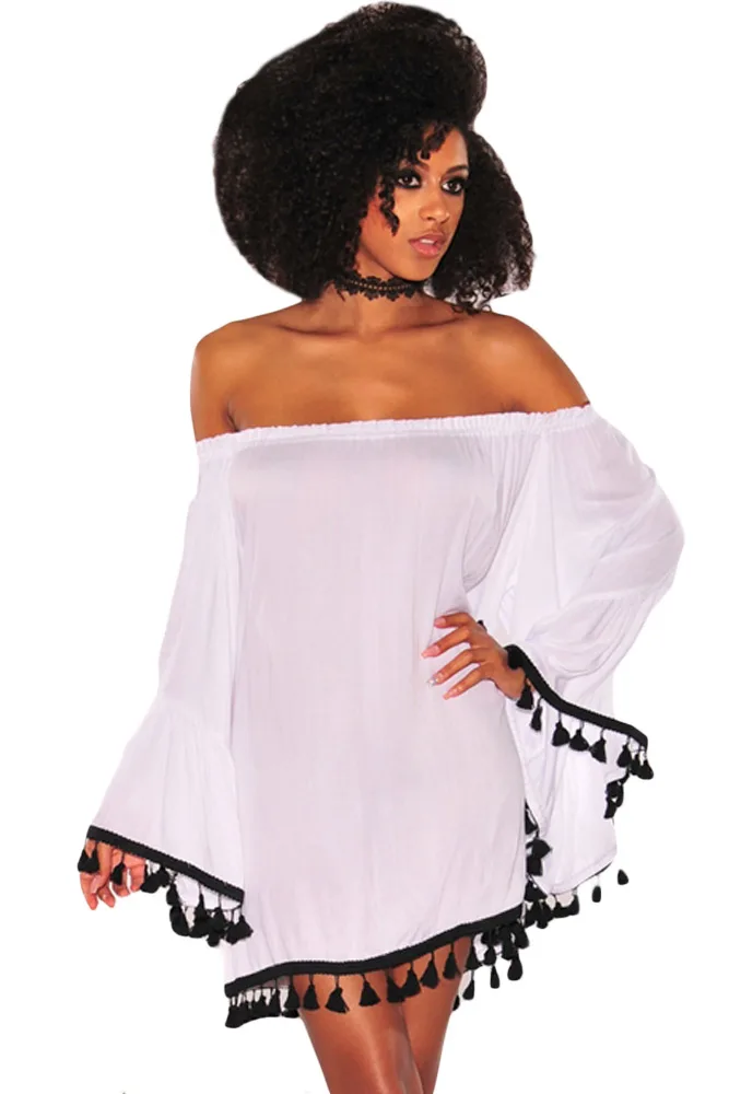 White-Off-Shoulder-Black-Tassel-Trim-Dress-LC220318-1-1