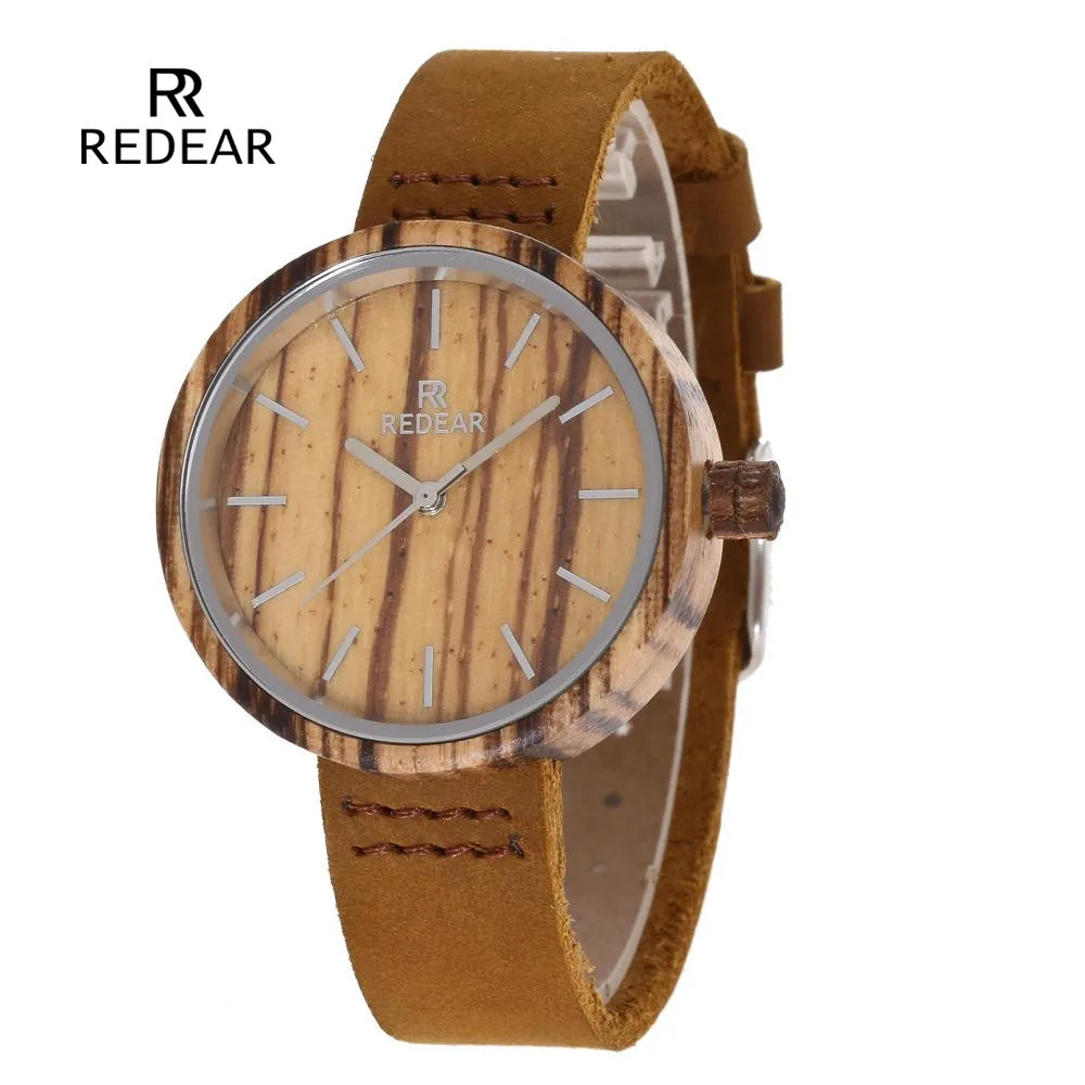 

Fashionable Wooden Light Quartz Wrist Watch with Leather Bracelet ladies Watch for Men and Women bamboo clock Relojes de Madeira