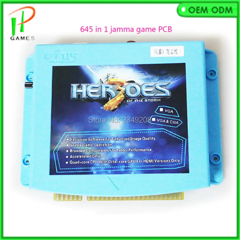 Аркада 645 в 1 игра PCB Heros 3 VGA и CGA выход для lcd& CRT Jamma Запчасти для игровых автоматов Игровая плата печатной схемы