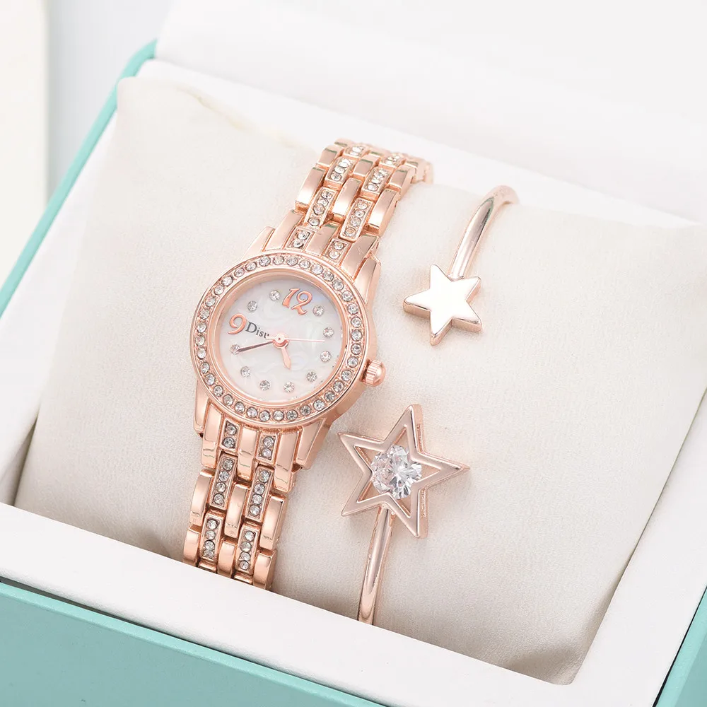 

Light Luxury Lady Temperament Watch Bracelet Set Chain Watch Birthday Gift Wrist Watch Women Clock reloj