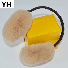 Брендовые женские натуральный настоящий мех кролика наушники зимние теплые мягкие мех кролика Рекс Наушники Горячая Распродажа натуральный мех наушники