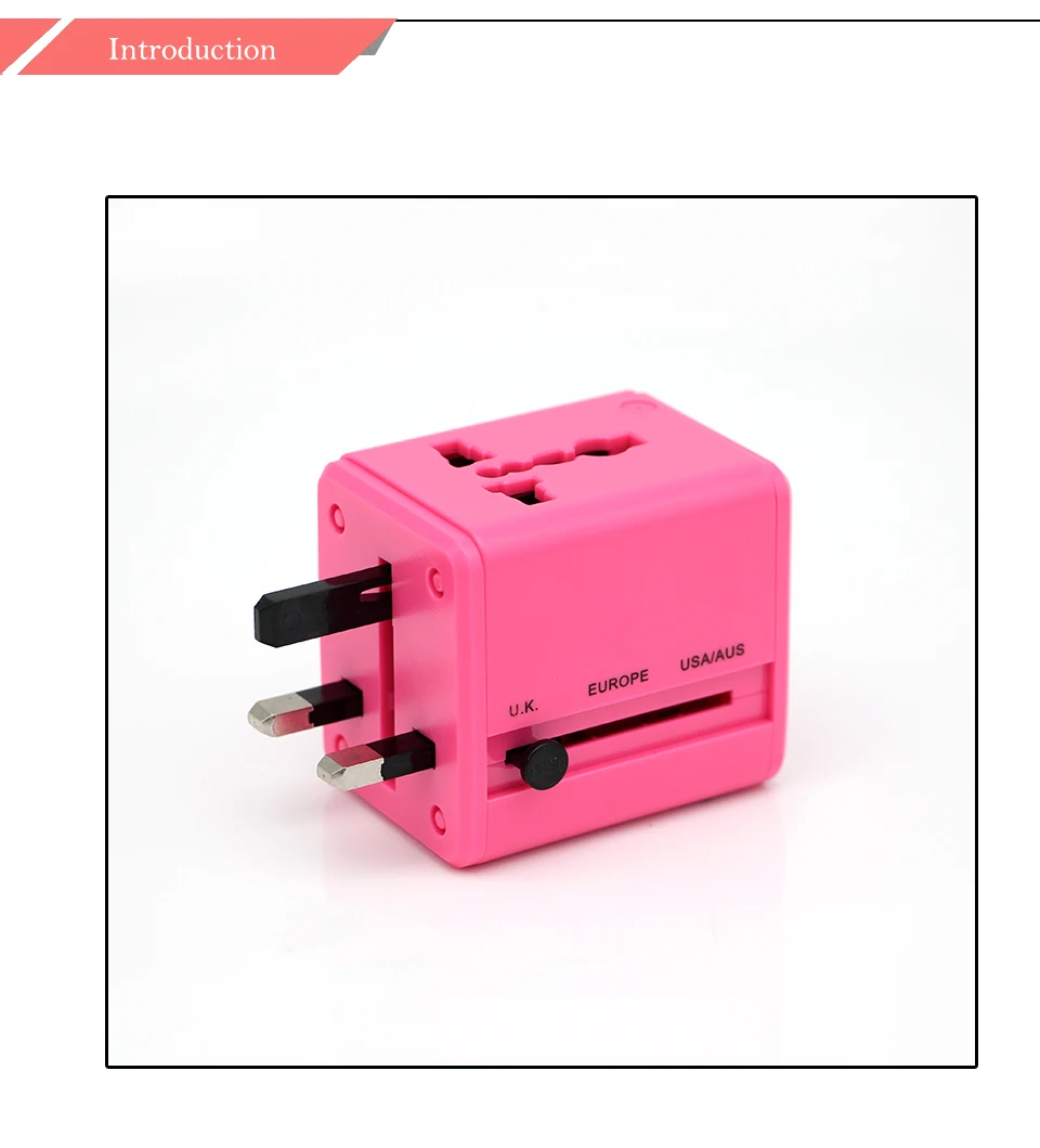 Pretty Electronic Universal Travel Adapter  Electric Plugs Sockets Converter USAUUKEUCN Dual USB Charging Electrical Power  (2)