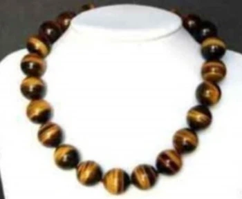 

Free Shipping Beautiful 16MM tiger's-eye beads necklace 18"/ 46cm