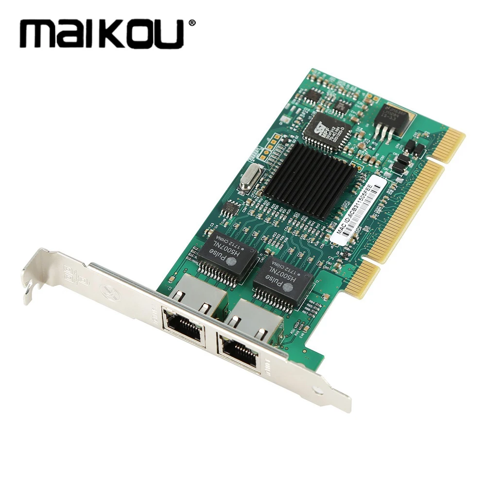 82546 чип PCI двойной порт RJ45 Ethernet PCI настольный адаптер карты