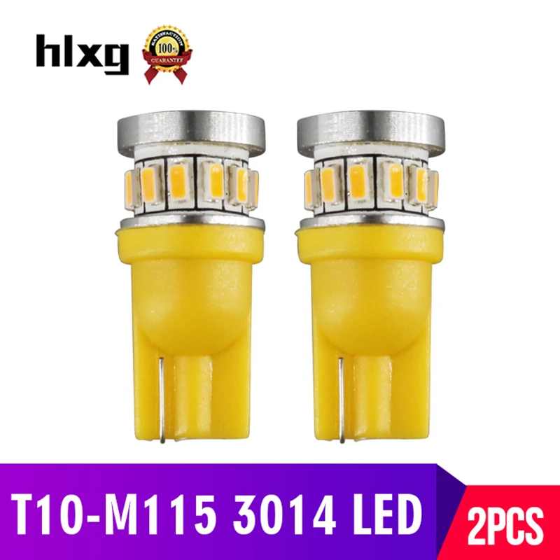 Hlxg 2 шт SMD 3014 T10 LED W5W Клин 194 168 2825 автомобильные аксессуары зазор лампы боковой