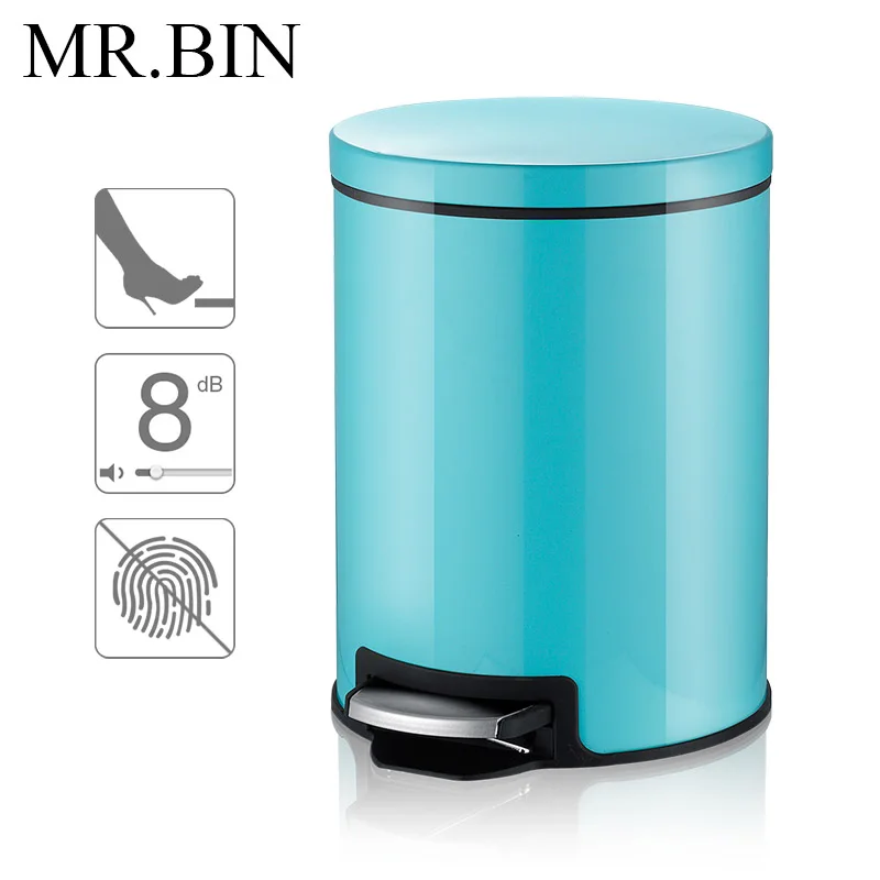 MR. BIN 12L Маскарона плюс мусорный бак с PP съемный внутренний ковш анти-отпечатков пальцев и Mute педаль мусорное ведро для дома