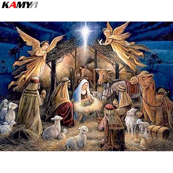 

5D DIY diamond embroidery Jesus was born diamond painting Cross Stitch full drill Rhinestone mosaic home decoration gift XY1