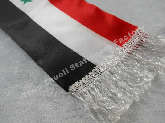 Фабрика питания фондовой шарф печати Атлас Сирия флаг шарф 120X12 см шарфы