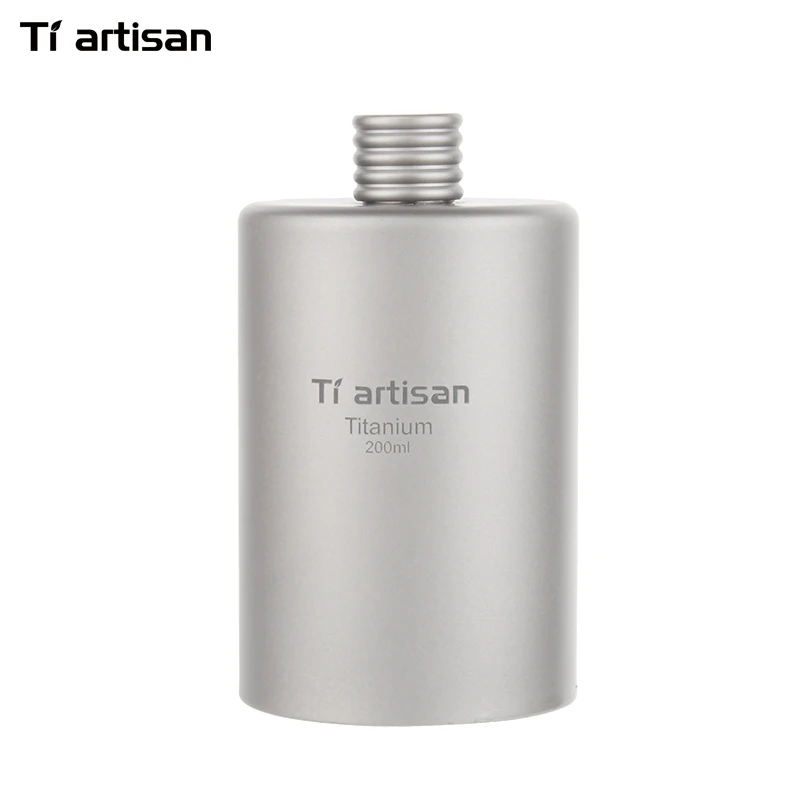 

Tiartisan 200ml or 175ml Titanium Cylindrical Drinkware Outdoor Portable Wine Flask Travel Ultralight Flagon Bottle Ta8601