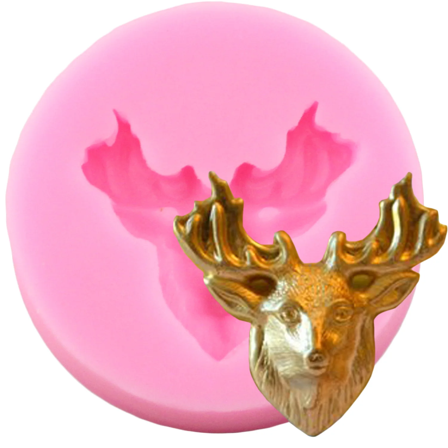 

Deer Head Silicone Mold Christmas Fondant Chocolate Candy Molds DIY Party Cake Decorating Tools Polymer Clay Resin Tool