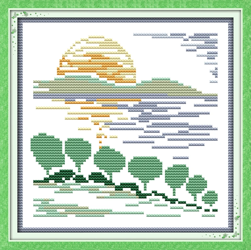 

The four seasons' scenery,counted printed on fabric DMC 14CT 11CT Cross Stitch kits,embroidery needlework Sets, Home Decor