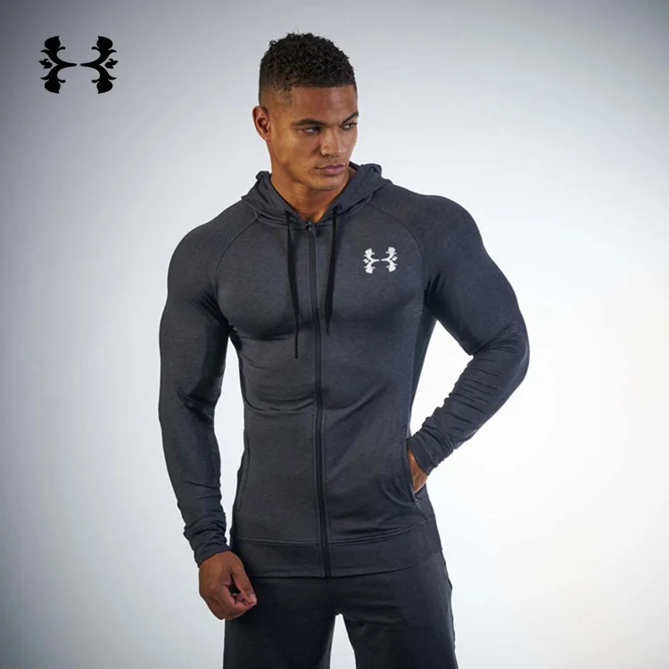 

Men Sport Jacket Stretch Long Sleeve Sweater Hooded Hoodies Male Running Jogging Leisure Fitness Workout Athletic Outdoor Jacket