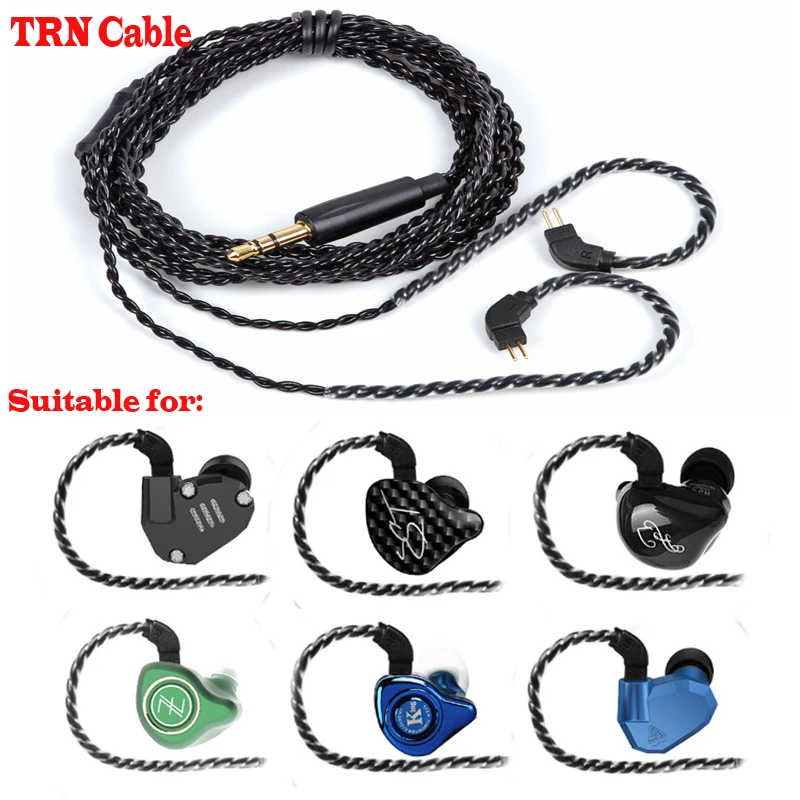 

TRN 3.5mm Silver Upgrade Replacement Cable with MIC for KZ AS10 ZS10 ZS5 TRN V60 V80 QT2 QT3 ES3 ES5 UM3X W4R WESTONE1964