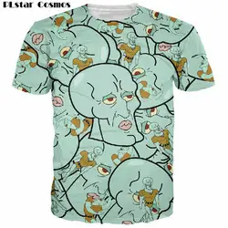 Plstar Космос Harajuku футболки мультфильм красивый Squidward с 3D футболка мужские/женские топы с короткими рукавами забавная футболка размер S-5XL