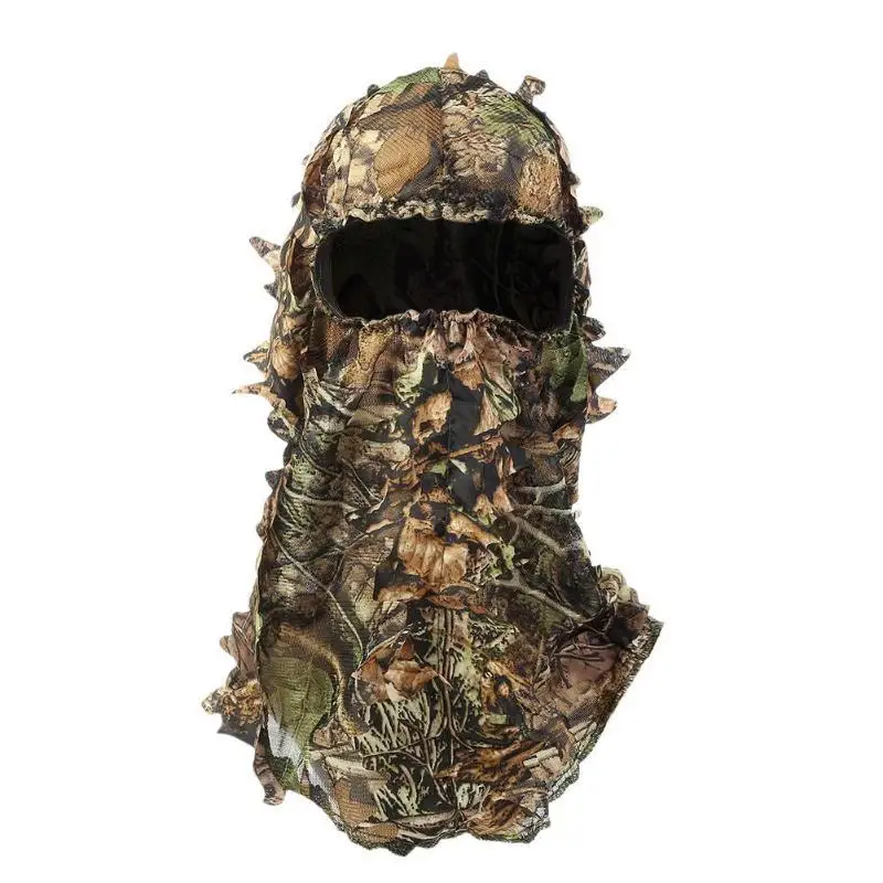 

3d Outdoor Hunting Mask Leaves Polyester Multi-functional Helmet Tactical Full Face Mask Hunting Caps