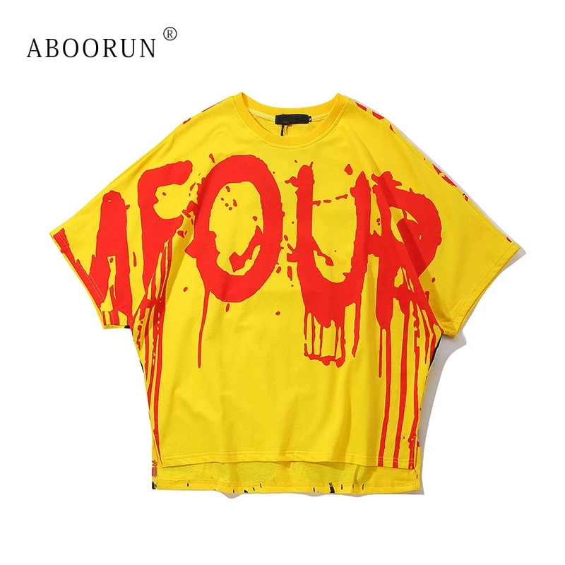 

ABOOURUN Men's Fashion T Shirts Hip Hop Printed T-Shirts Pure Cotton Summer Top Tees for Male x2443