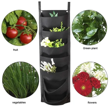 

Garden Planter Wall-mounted Planting Flower Grow Bag 7 Pocket Vegetable Living Garden Home Supplies 107*30cm